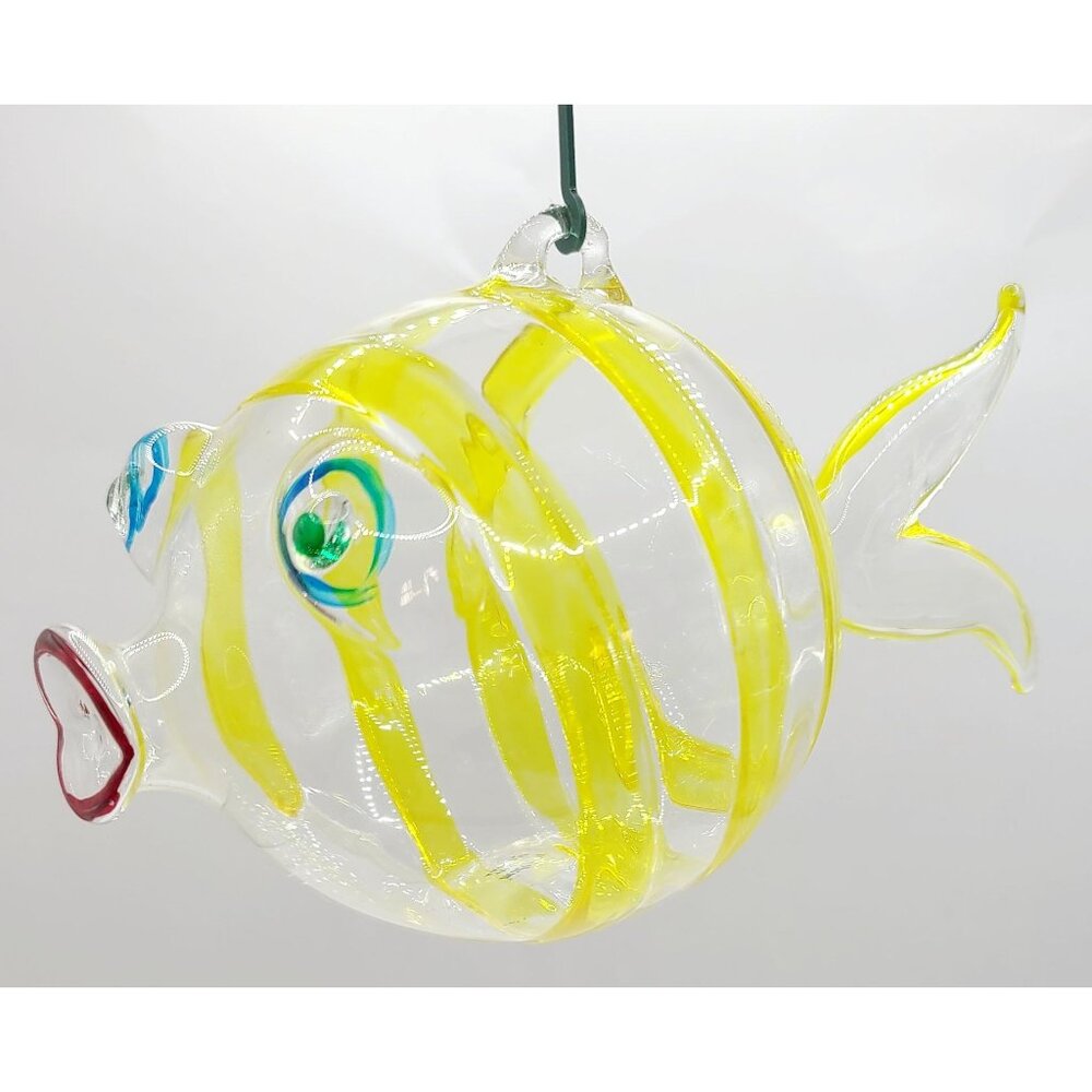 Hand-Blown Glass Puffer Fish Ornament Made in Italy Holiday Christmas Tree